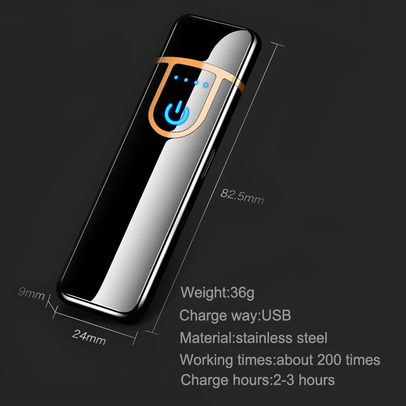 USB Зажигалка Электронная Мини зажигалки металлическая ветрозащитная для мужчин