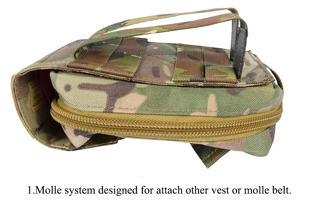 EMERSONGEAR Tactical First Aid Pouch Molle Kit Medical Bag Military Utility Pouch Paintball EDC Bag Multicam Black EM6368