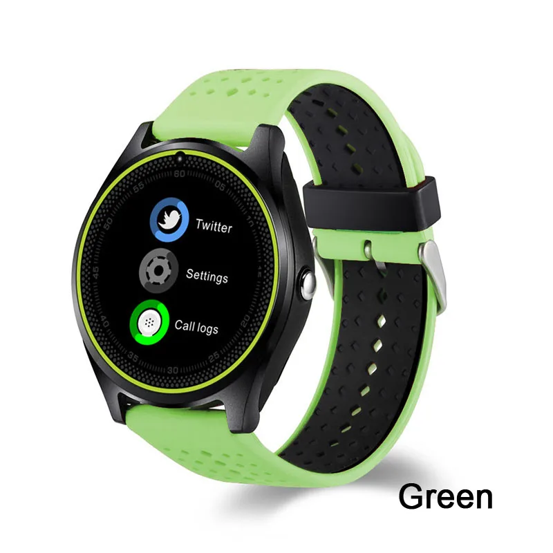 V9 Смарт-часы мужские 2G SIM часы для телефонных звонков IP67 водонепроницаемые умные часы Bluetooth Смарт-часы спортивные часы для мужчин и женщин умные часы - Цвет: green black