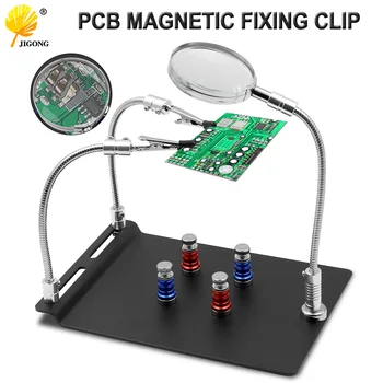 

Magnetic PCB Board Fixed Clip Flexible Arm Soldering Third Hand Magnifier Glass Soldering Iron Holder Repair Tools