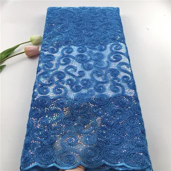 

2019 Latest French lace fabric african sequin lace fabric 2019 high quality lace with Sequins africain bridal fabric 5yard/lot