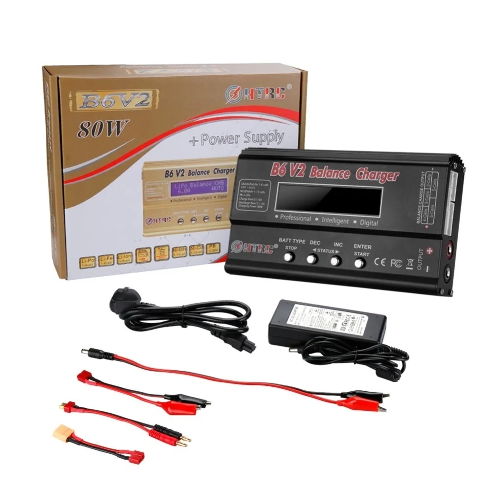HTRC iMax B6 V2 LiPo зарядное устройство 80 Вт светодиодный баланс Dis для Lipo Li-Ion LiFe NiCd NiMH LiHV