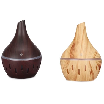 

USB Wood Grain Essential Oil Diffuser Ultrasonic Air Humidifier Household Aroma Diffuser Aromatherapy Mist Maker with Light