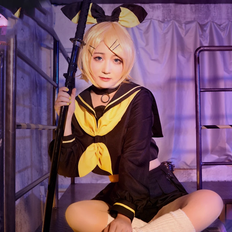 Vocaloid магический Мирай 10th anniversary Live Concert Kagamine Len Rin матросский костюм топ платье униформа парик косплей Хэллоуин