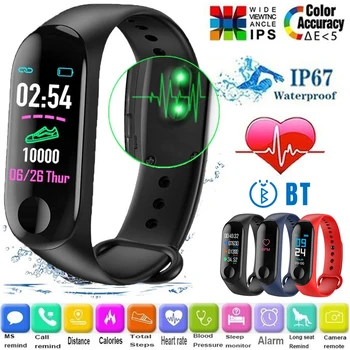 

M3plus Band Call Reminder Smart Wristband Fitness Bracelet Heart Rate Blood Pressure Monitoring Wristbands Tracker Smart Band