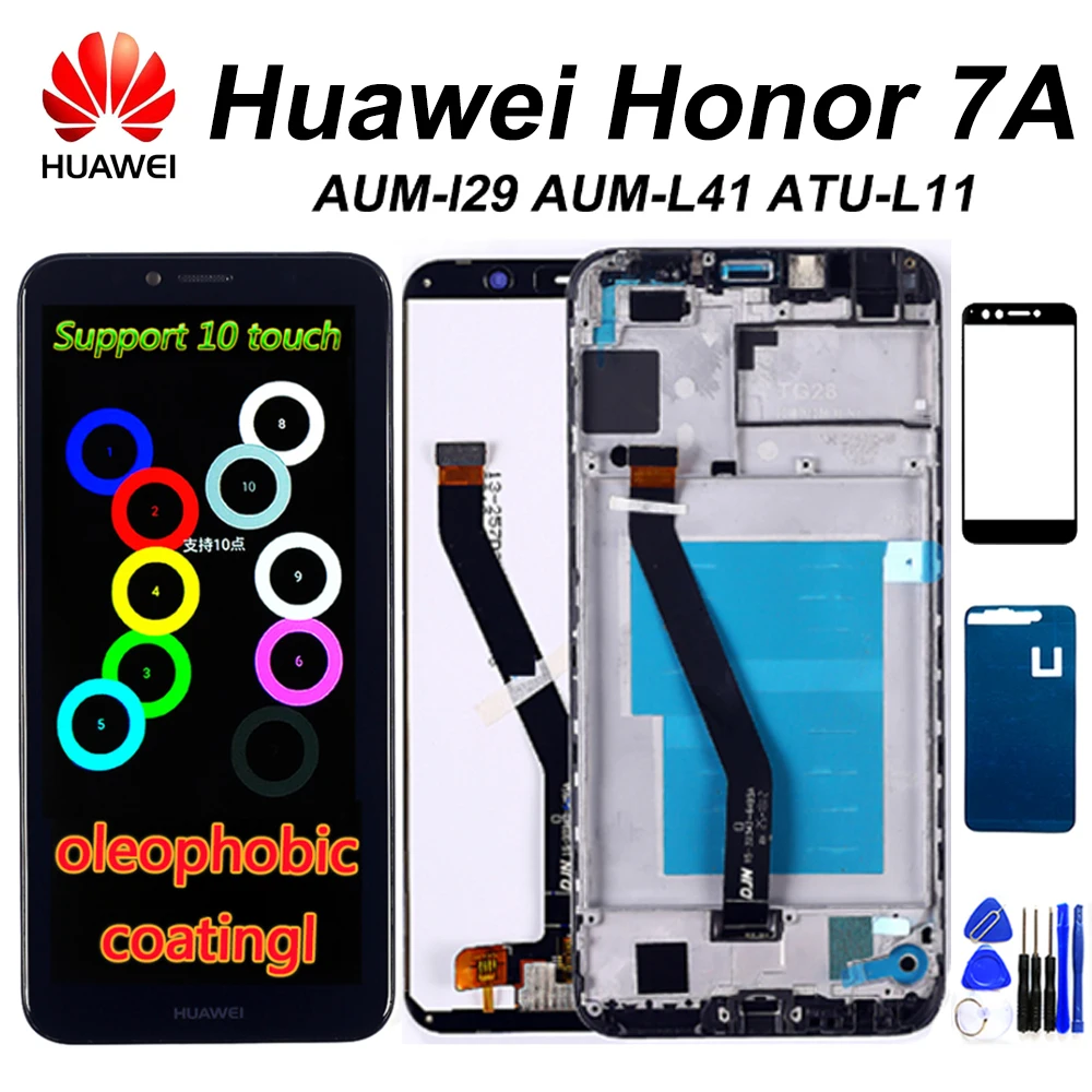 Сенсорный ЖК дисплей 5 7 дюйма дигитайзер для Huawei Honor 7A в сборе рамка с сенсорным