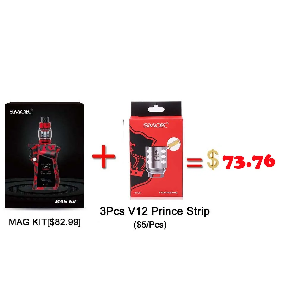 Аутентичный вейп SMOK MAG Комплект с 225 Вт коробкой мод и 8 мл TFV12 Prince Tank электронная