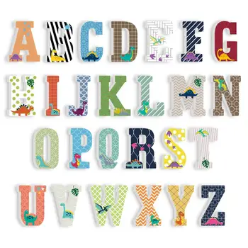 

Fashion Cartoon Dinosaur Pattern Early Learning Alphabet Animal Wall Sticker For Kids Girls Boys Room Living Room Decoration,1PC