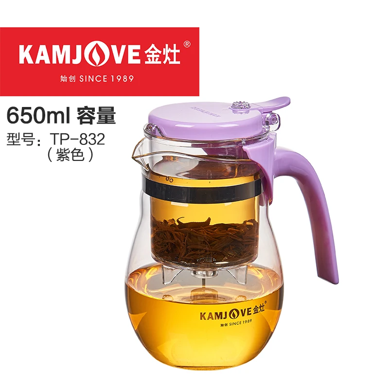 [GRANDNESS] Kamjove TP-832, элегантный чайный набор из термостойкого стекла, художественная чайная чашка Kamjove Gongfu, чайный горшок, 650 мл - Цвет: B