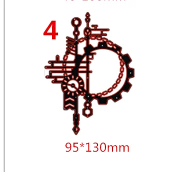 4-130x95mm 9 шт. Mechanica стимпанк металлические режущие штампы высечки пресс-формы для украшения скрапбукинга бумага ремесло нож плесень лезвие удар трафареты штампы - Цвет: 4-130x95mm