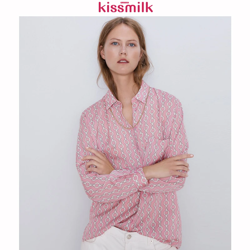 KISSMILK 2020 Новая мода весна лето сплошной цвет геометрический принт плюс размер