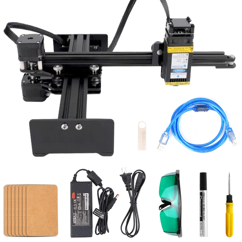 

KKMOON Professional 10W CNC Wood Router DIY Laser Engraver Portable Desktop Single Arm Laser Engraving Carving Machine Carver