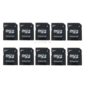 

10Pcs Micro SD TransFlash TF To SD SDHC Memory Card Adapter Converter Black