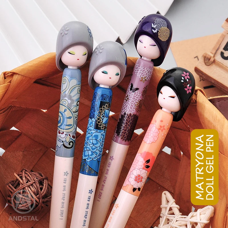 maydahui 16pcs japanese doll gel pens cute cartoon kimono girl