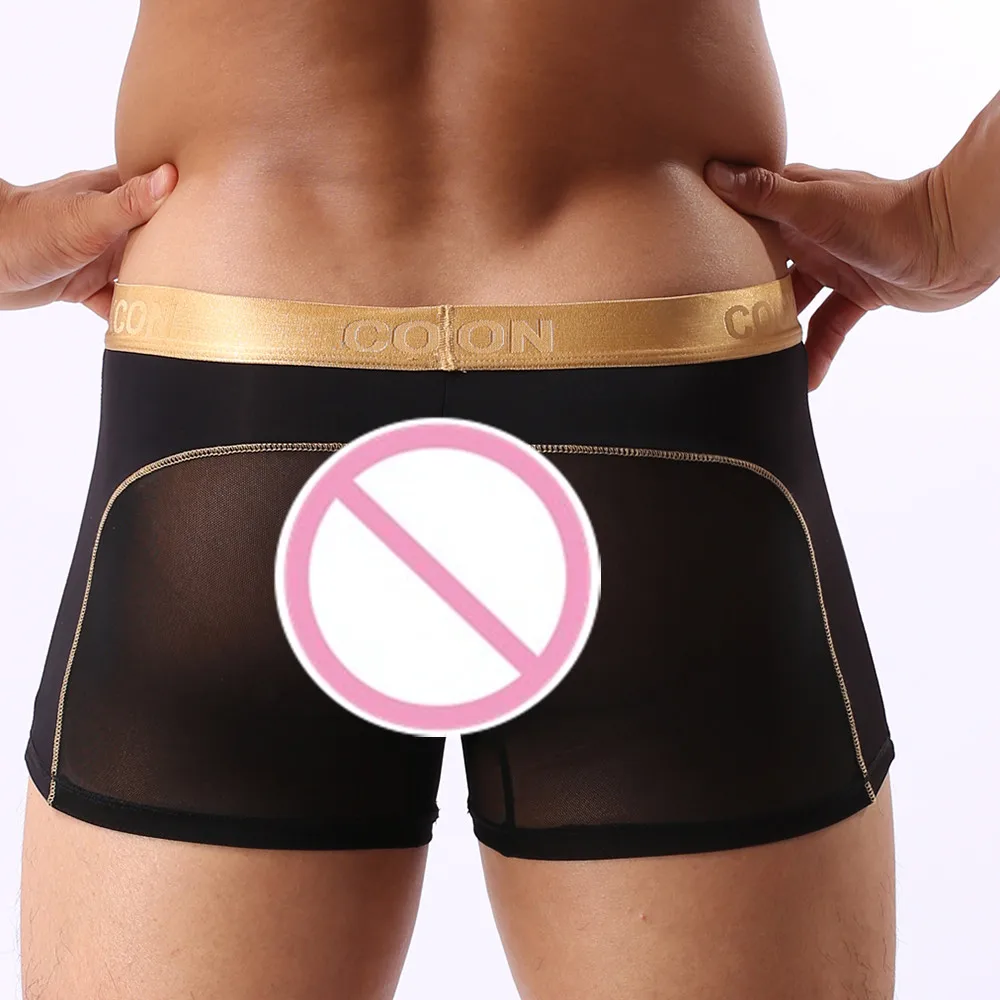 Мужские прозрачные трусы боксеры из сетчатой ткани в сетку|boxer shorts|boxer fashionfashion boxers