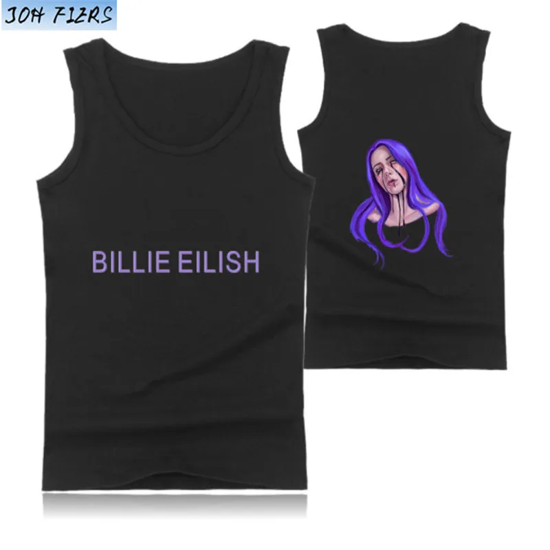 

Billie eilish Vest New 2D Printing O-Neck Tank Top summer cool sleeveless 2019 New Hot men's women's casual Couple wear New