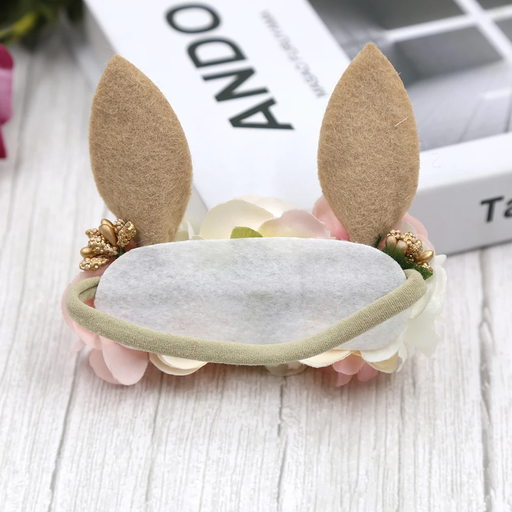 Lovely Baby Girls Easter Day Headband Rabbit Ear Newborn Photo Props Cute Elastic Flower Crown Hairbands Party Hair Accessories hair bands hair accessories hair headband accessories baby headband set