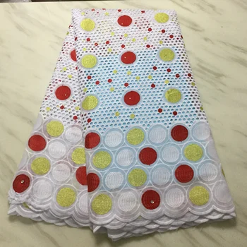 

New White African Cotton Lace Fabric High Quality Stones Swiss Voile Lace Cotton Lace Nigerian Dry Lace Fabric For Wedding