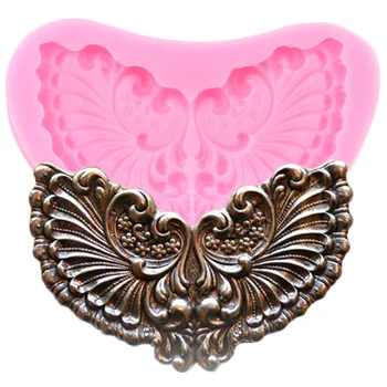 

Baroque Relief Silicone Molds Fondant Cake Decorating Tools DIY Wings Cupcake Topper Candy Polymer Clay Chocolate Gumpaste Mould