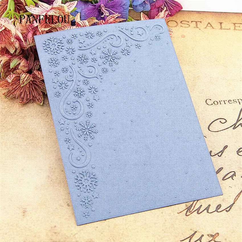 

PANFELOU 10.5x14.8 Snowflakes vines Embossing folders Plastic For Scrapbooking DIY Template Fondant Cake Photo Album Card Making