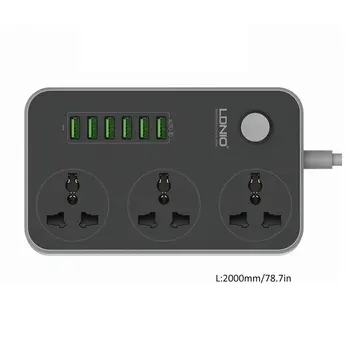 

3 Outlets 6 USB Ports USB Power Strip Smart Home Socket Surge Protector Fast Charging Home Extension Patch Board EU
