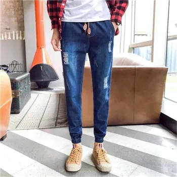 

Spring New Vintage Jeans Men Cotton Casual Slim Fit Harajuku Ripped High Quality MAGGIE'S WALKER Gradient Jeans Full Length 2020