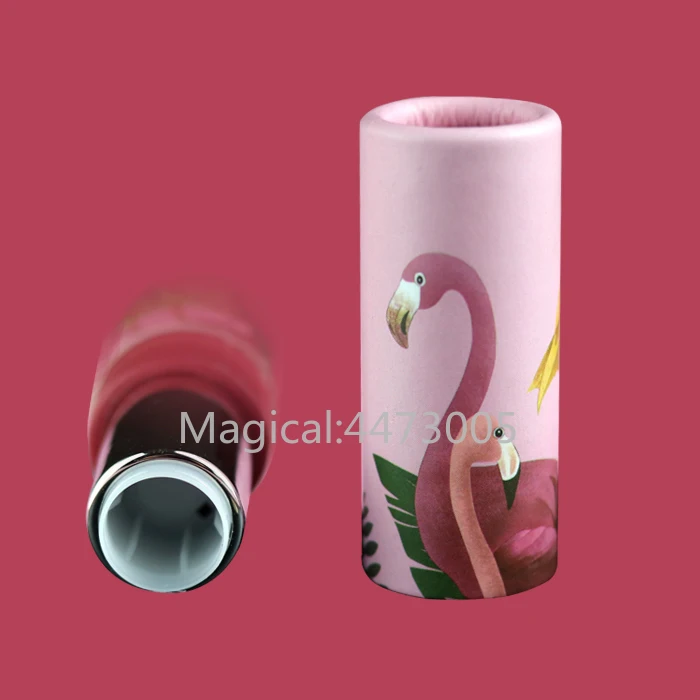 10/30/50pcs Paper Red Flamingo Summer Round Empty Lipstick Tube 12.1mm Lip Balm Container Cosmetics Refillable Lipstick Shell
