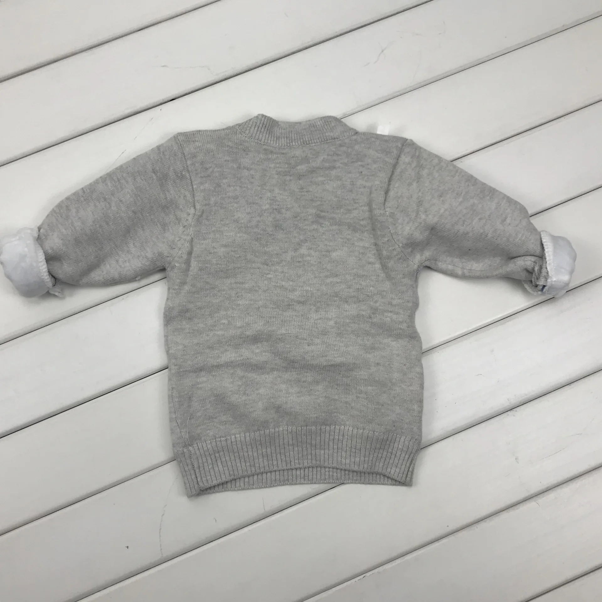 Infant Sweater Round-neck with Fleece Lining Shoulder Button Pullover Knitting Shirt Newborns 0-1-3-Year-Old Baby Girls Autumn A
