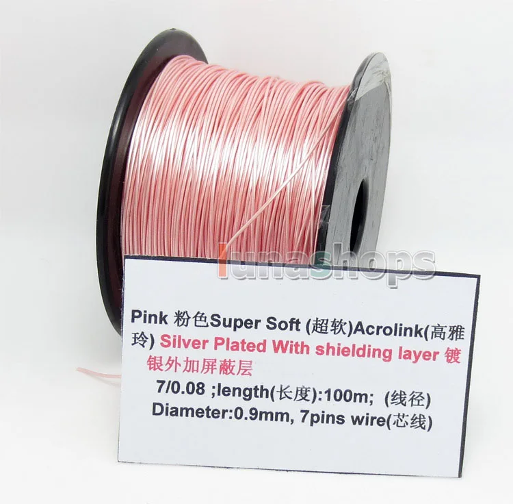LN004491 Pink 100m 32AWG Acrolink Silver Plated