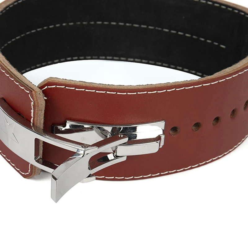 

2019 Fitness Belt Leather Waist Belt Squat Weightlifting Exercise Training Power Lifting Belt Lever Buckle DC116