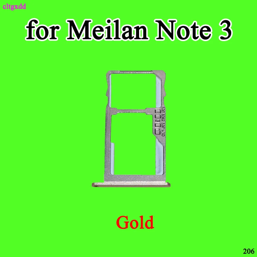Cltgxdd sim-держатель, слот-адаптер для Meizu Meilan M3 Note 3 M681 Note 5 Note 6 SIM карта лоток Слот Запасные части - Цвет: note 3--Gold