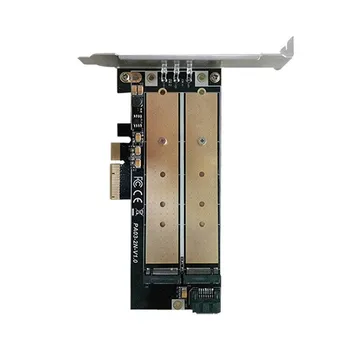 

Desktop Dual Port NGFF M.2 B + M Key SSD to PCI Express PCI-E 4X Adapter Card 2018 new A20