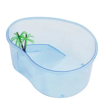 

Turtle Habitat Lake Terrapin Reptile Aquarium Tank with Platform Plants New L4MF