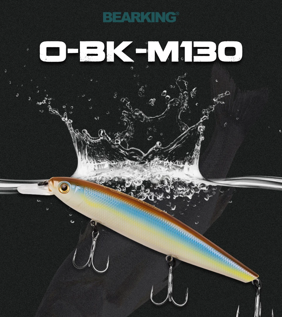 Bearking 13cm 25g Wolfram-Kugeln für lange Würfe, neues Modell Angelköder, harter Köder, Tauchtiefe 1,3 - 2m, hochwertiger professioneller Minnow-Köder – Detail 1