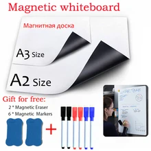 Tableau blanc magnétique pour réfrigérateur, taille A2 + A3, effacement à sec, autocollant de Menu, dessin pour enfants, Doodle, calendrier, tableau d'affichage en sanglier