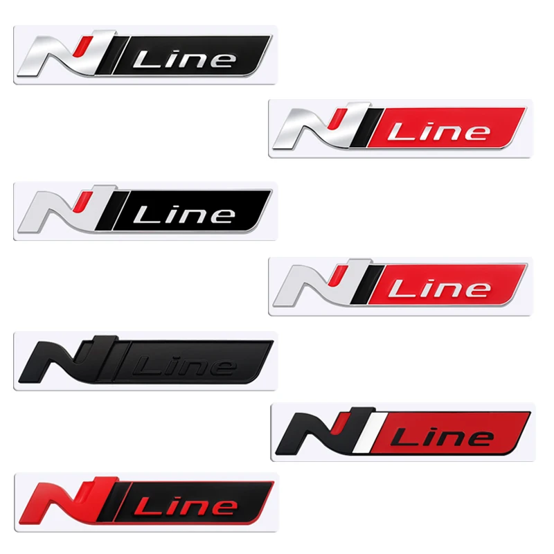 Metallo 3D N Line Griglia Anteriore Adesivo Auto Baule Posteriore Emblema Distintivo Per Hyundai I30 Veloster Solaris Sonata Veloster Elantra