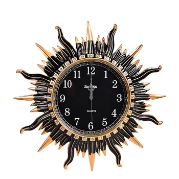 

Antique European Wall Clock Living Room Sun Large Antique Wall Clock Luxury Mute Retro Dekoratif Saat Mirror Clock Decor B