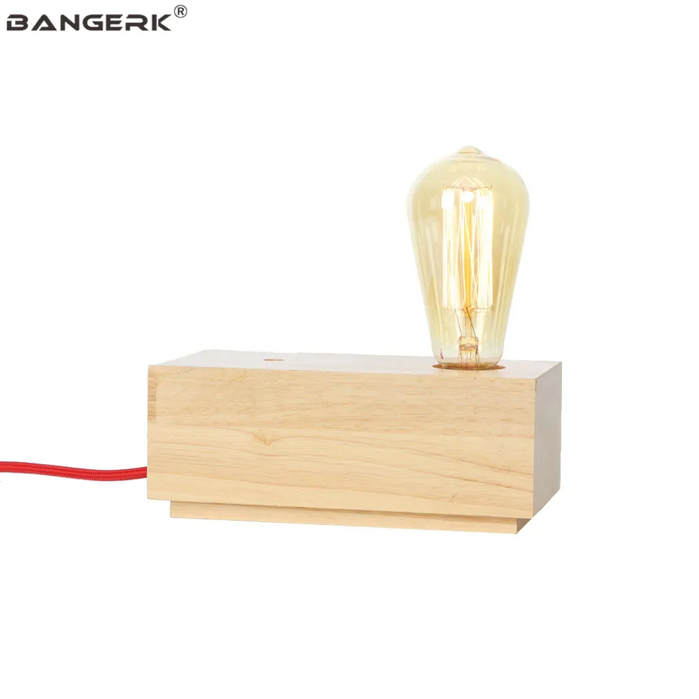 

Loft Decor Vintage Table Lamps E27 Base Wooden Desk Lamp Button Switch Plug 110V/220V Edison LED Lights For Bedroom Living Room