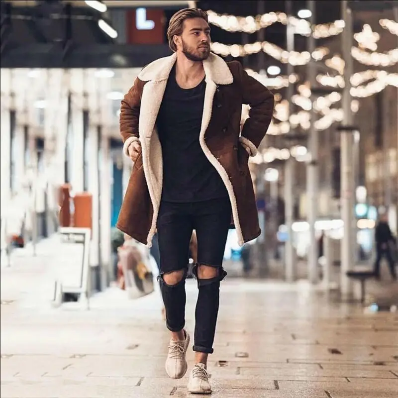 2019 Fashion Men Fur Fleece Blends 
