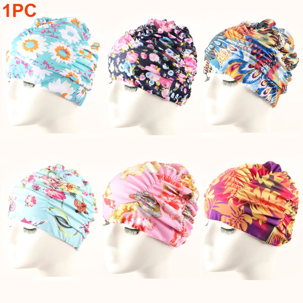 Женская плиссированная шляпа с цветочным принтом для взрослых Пляжная