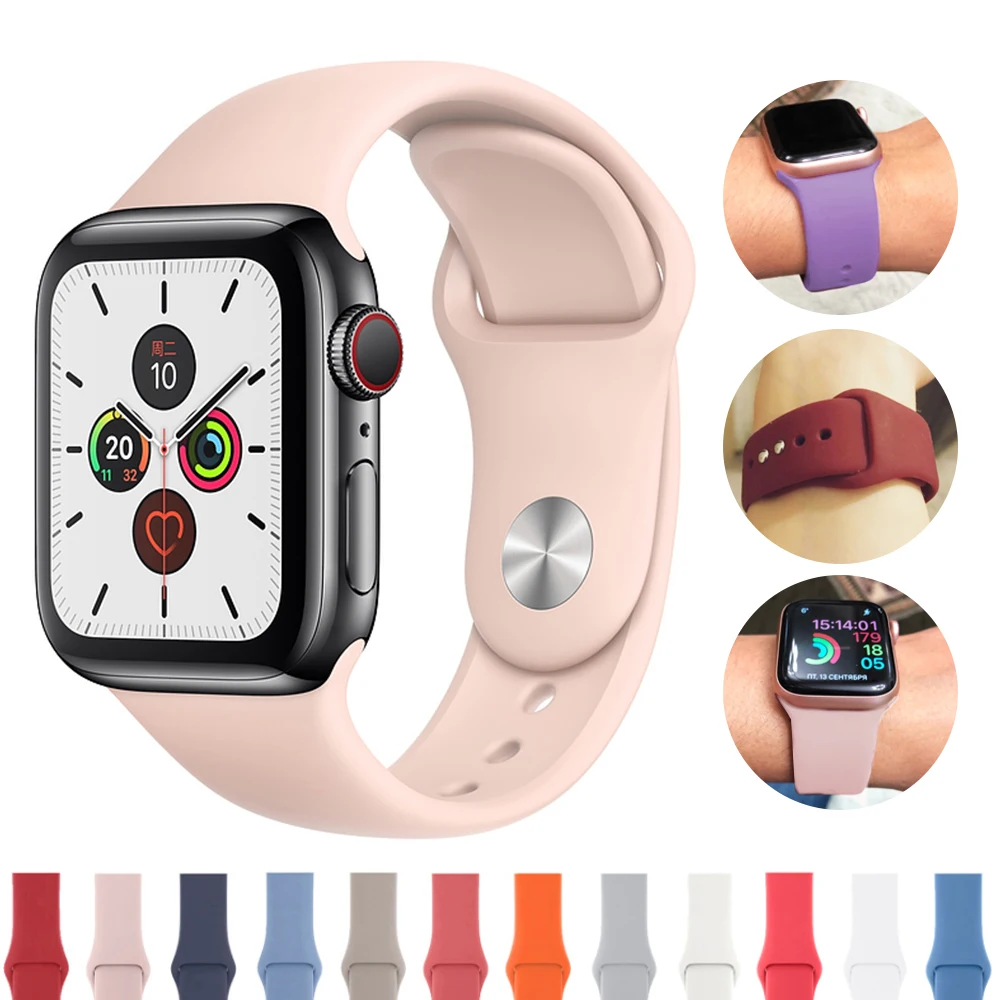 Мягкий силиконовый сменный спортивный ремешок для 38 мм Apple Watch Series1 2 3 4 5 42 мм наручный браслет ремешок для iWatch Sports Edition