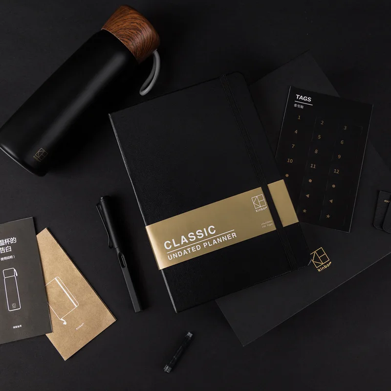 

A5 Black Gentleman Business Journal Set Lined Paper Book 80 Sheets Cool Notebook Gift Free Shipping