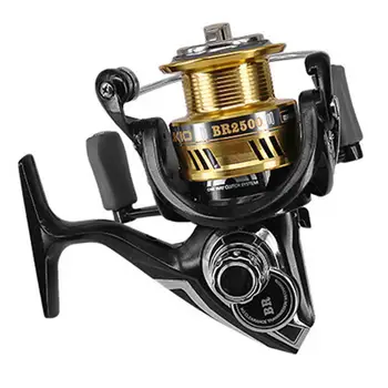 

HiMISS High Speed Ratio 5+1BB Spinning Reel BR Fishing Reel Middle Roller Spool Double Rocker Fishing Spinning Reel