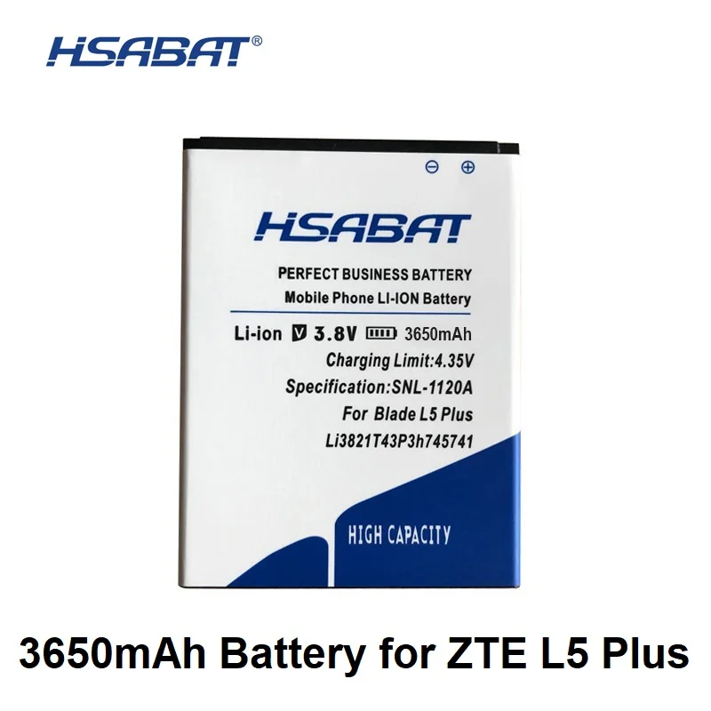 

HSABAT 3650mAh Li3821T43P3h745741 battery for ZTE Blade L5 Plus Battery