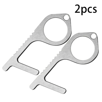 

2Pcs No Press Door Opener Tool Mini Reusable Handle Tools Button Hand Stick Contactless Tool Safety Door Elevator Handle