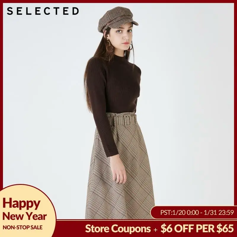 

SELECTED Women's Wool Blend Spliced Woolen Knit Dress S|419446506