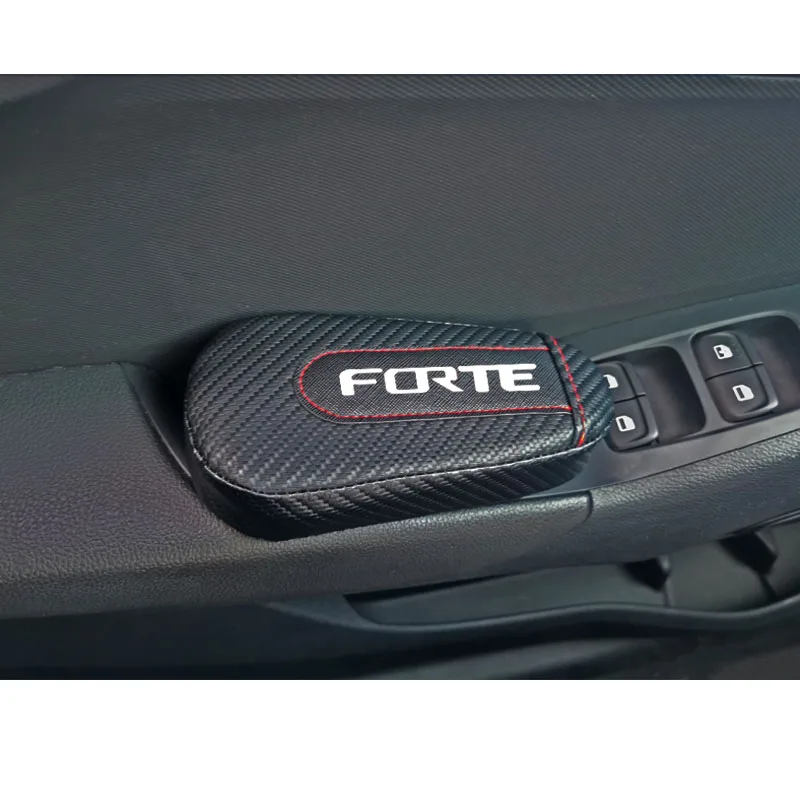 Для Kia Forte 1 шт. стильная и удобная карбоновая Кожаная подушка для ног, наколенник, подлокотник, внутренние аксессуары для автомобиля