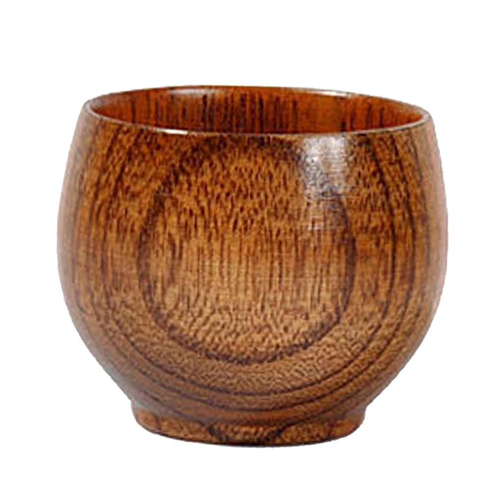 Natural Solid Wood Wooden Tea Cup 50ml Wine Mug Small Drinking Cup for Home Restaurant Camping Hiking Travel Use