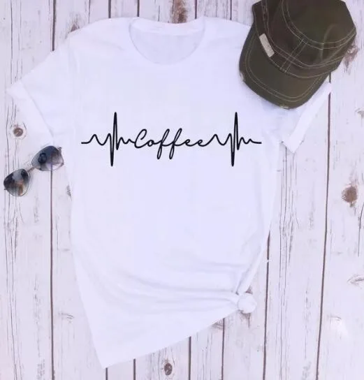 Кофе для женщин летние модные повседневные футболки с коротким рукавом