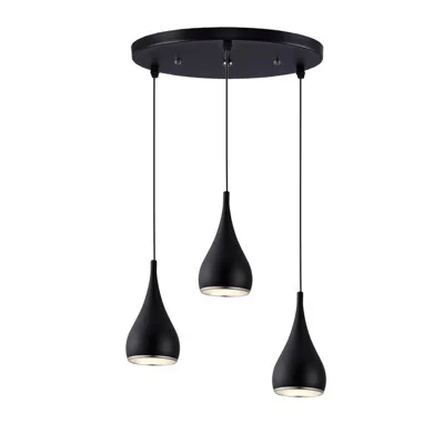 All Black in Round Современный ресторанный подвесной светильник, минималистичный светодиодный светильник, алюминиевая Подвесная лампа для столовой, внутреннее украшение, домашнее освещение - Body Color: All Black in Round